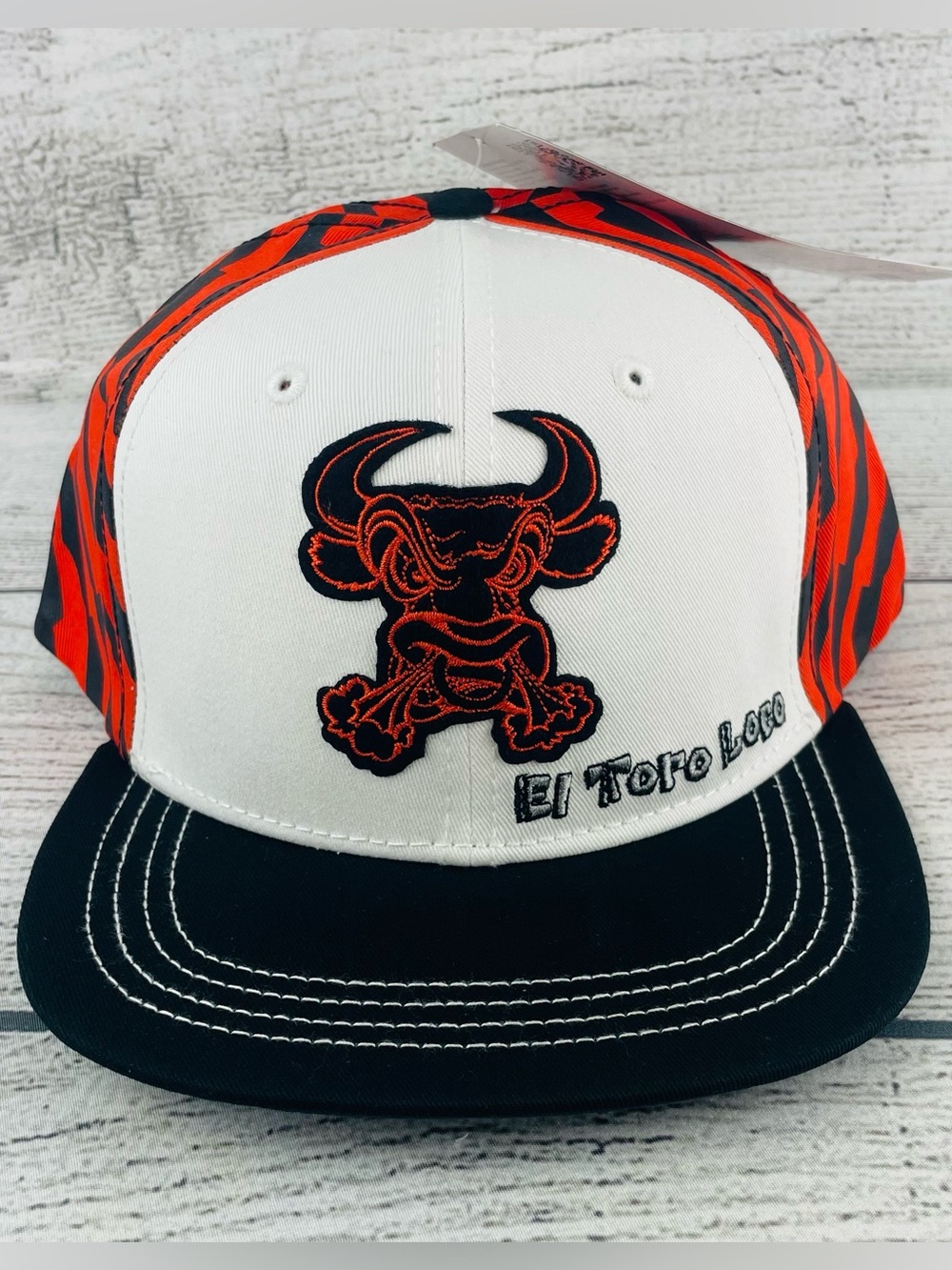 Monster Jam El Toro Loco Adult OS Adjustable SnapBack Hat - NEW Orange White